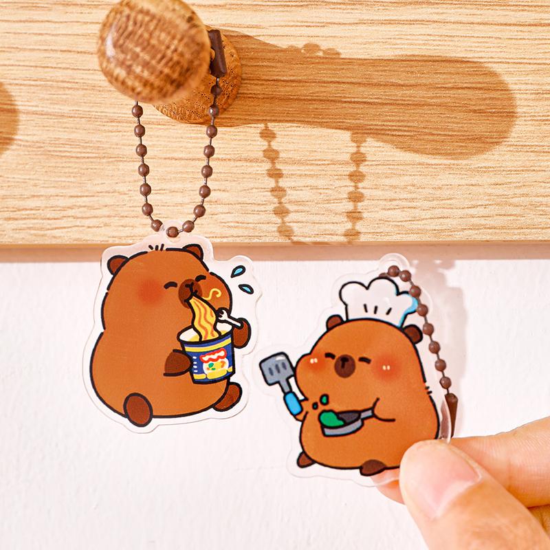 Product Introduction of Mặt Dây Chuyền Móc Chìa Khóa Capybara, Phong Cách Hoạt Hình, Cô Gái Trẻ Dễ Thương, Móc Chìa Khóa Acrylic, Đồ Trang Trí Túi Bala Kaki 2