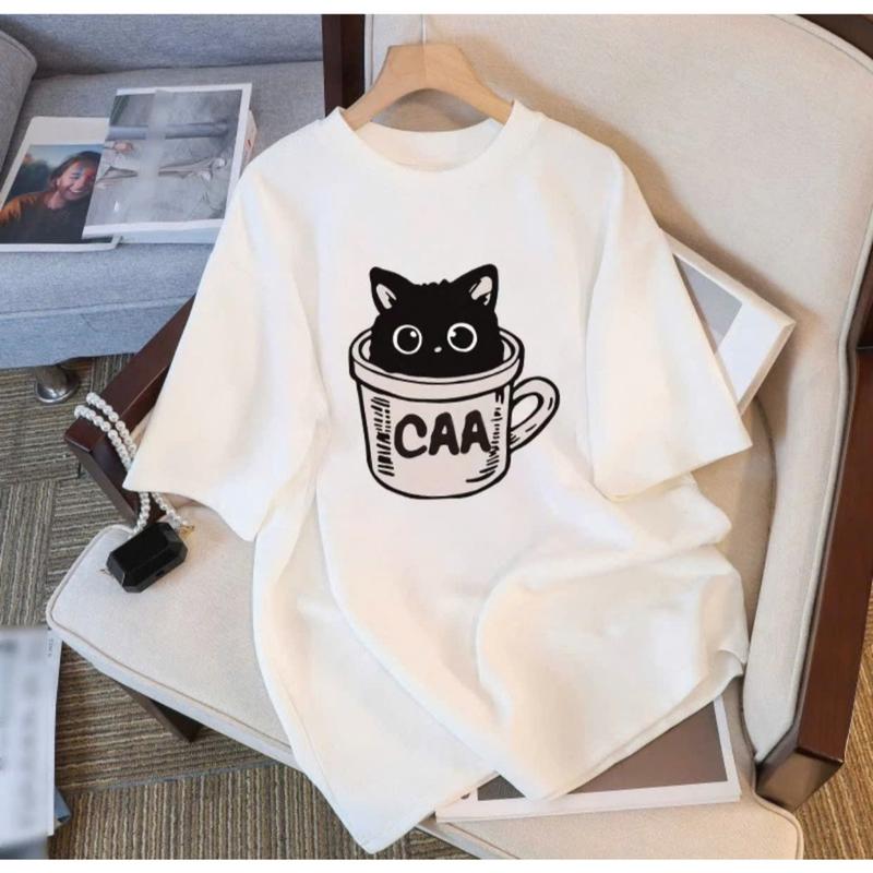 Áo thun phông nữ nam 3158 chất liệu cotton khô dày dặn form rộng tay lỡ KONOVA in hình luckyhappy 7
