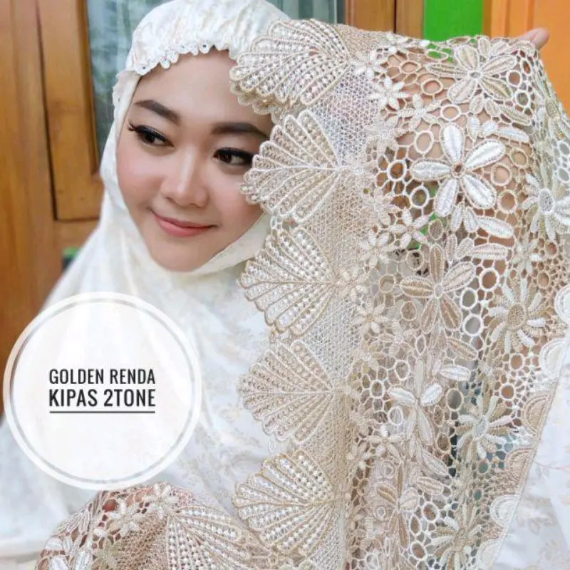 MUKENAH MUKENA MUKNAH JUMBO DEWASA SUTRA BORDIR MEWAH TERBARU 2024 2023 RENDA PRADA MEWAH POIL TELUKUNG PUTIH RUKUH PREMIUM TERLARIS BISA COD Motif Bunga Gold Kain Katun Kombinasi 1