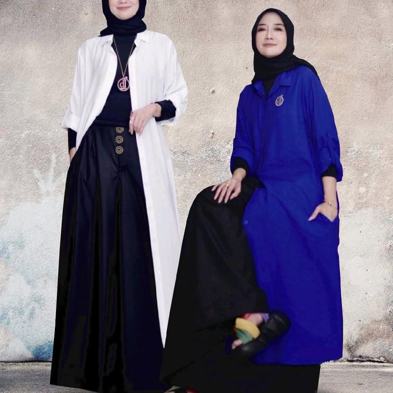 MILADIA kemeja tunik muslim baju wanita muslim Long tunik Kemeja muslimah Long outer 0
