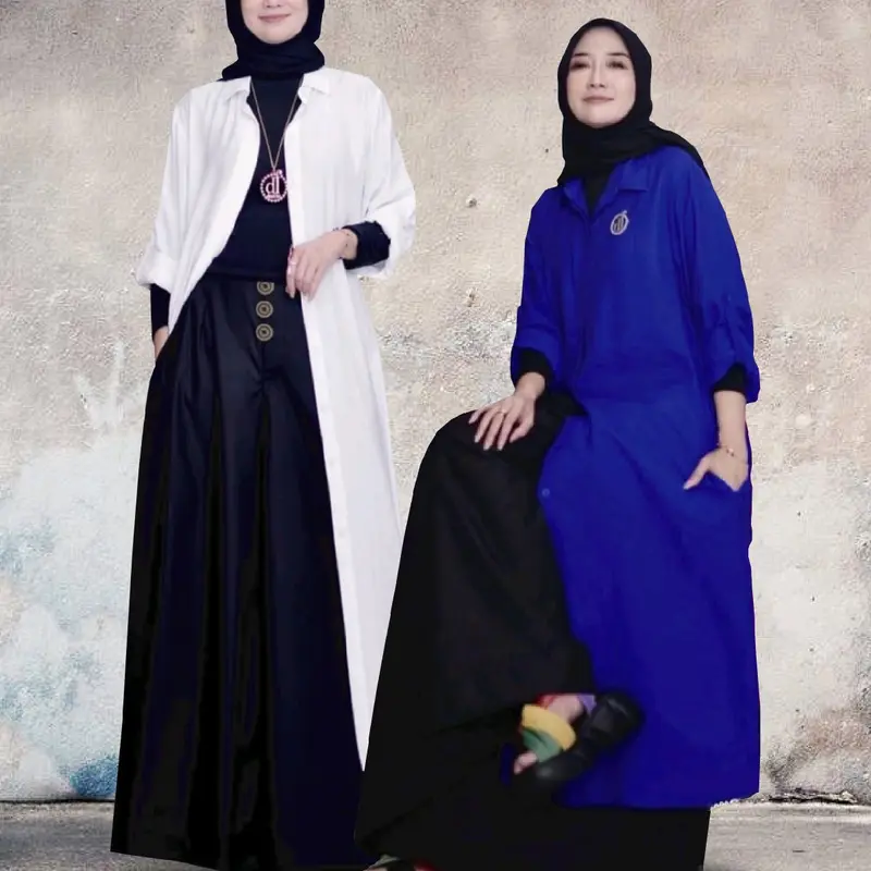 MILADIA kemeja tunik muslim baju wanita muslim Long tunik Kemeja muslimah Long outer 0
