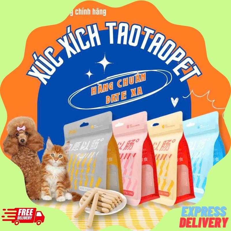  Xúc Xích Dinh Dưỡng Taotaopet  1 gói 30 cái  cho Chó và Mèo 