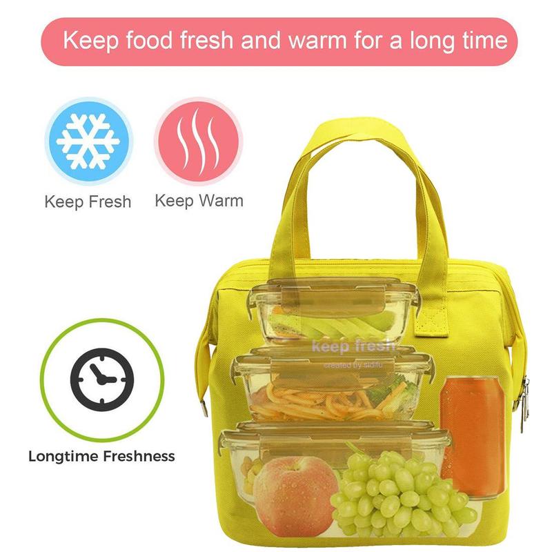 Product Introduction of Large Capacity Lunch Bag, Portable Insulated Lunch Bag, Lunch Box Storage Bag for Office School Travel Outdoor Camping, Lunch Bags for Women, Kitchen Accessories, Summer for Gift 8