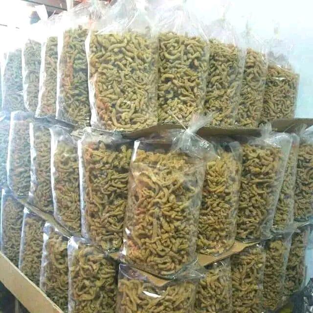 1ball - 2kg   Camilan Keripik usus ayam crispy premium kripik usus original  Cemilan Snack Food Pedas Asin 2