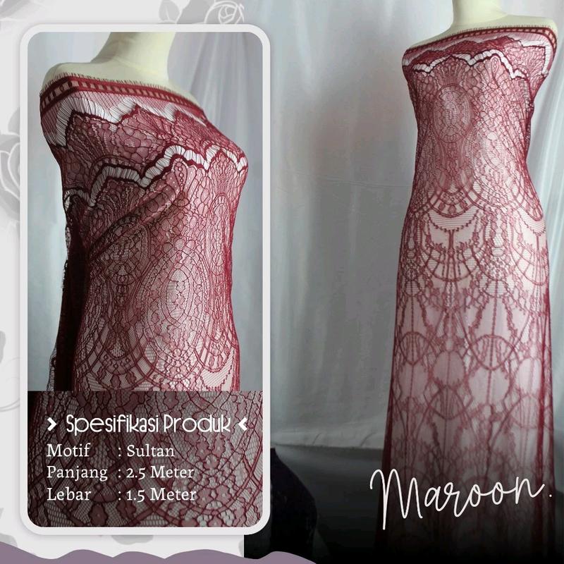 Kain Brukat Chantily Bahan Kebaya Brokat Santili 4