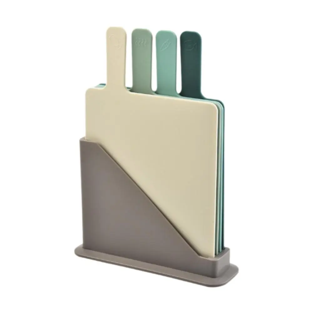 4x Cutting Board Chopping Board Easy Grip Space Saving Storage Stand Cutting Mat for Fruit Cheese Beef Meat Vegetables