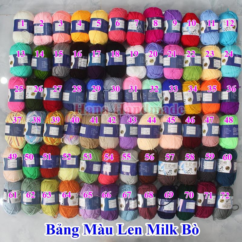 Len milk bò 14k/cuộn 50g milk cotton mác bò