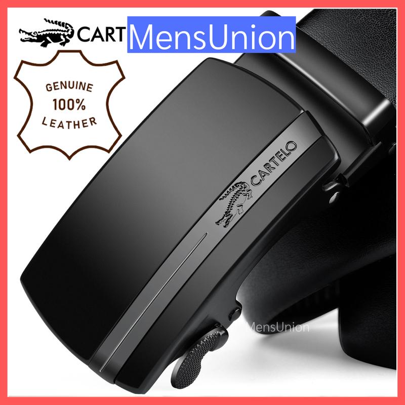 100% Cowhide Leather [Ready Stock] Cartelo Since 1947 Singapore Men's Autobuckle Belt Tali pinggang Lelaki Kulit Lembu