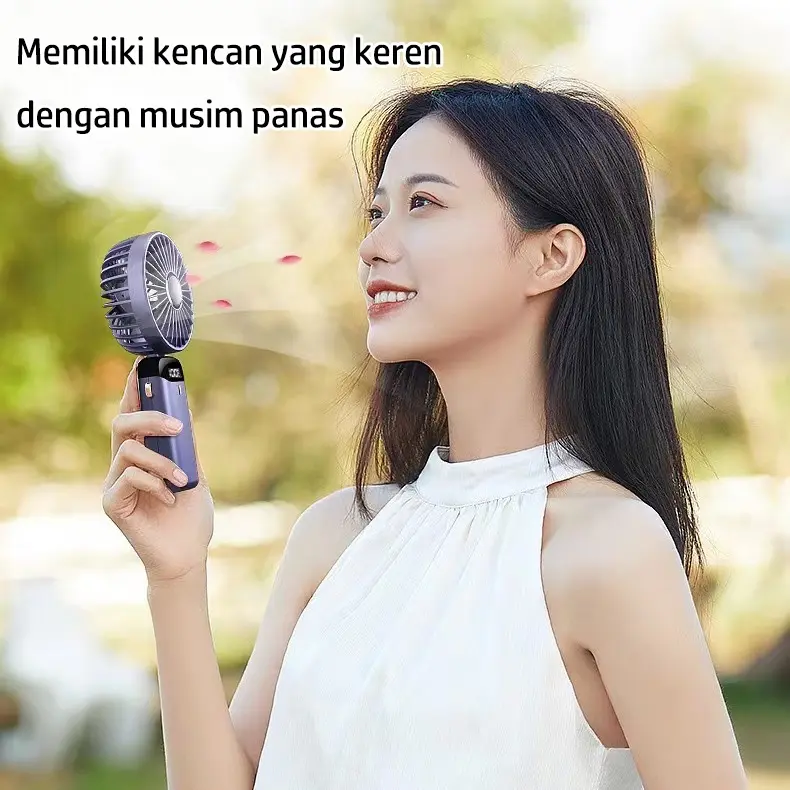 Keeone Kipas Angin Mini Portable 15000Mah 5-Speed Wind Kipas Lipat&LED Display Mini Fan Portable Aromaterapi Kipas Leher 5