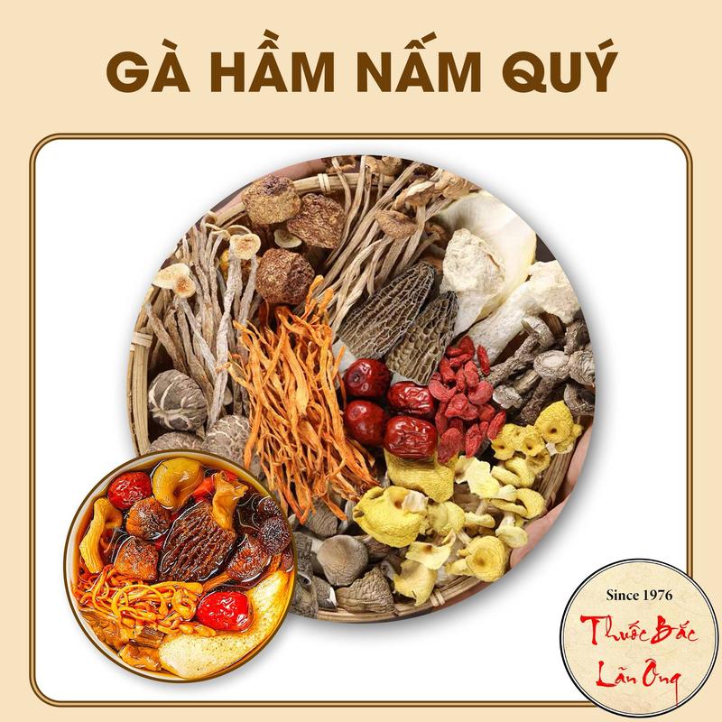 Combo tổng hợp các set gà hầm nấm quý (Set gia vị hầm gà, nấu lẩu nấm, canh nấm thơm ngon)