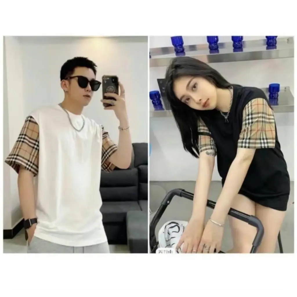 Áo Phông BBR Tay Kẻ CaRo Nam Nữ Hottrend Chất Liệu Coton Dày Dặn Mới 2024