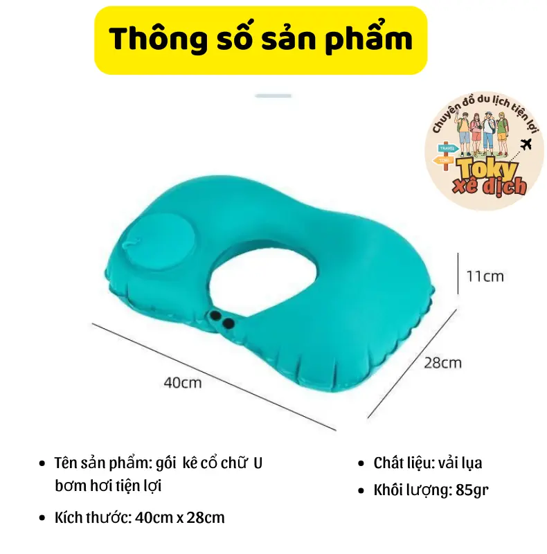 Gối kê cổ chữ U bơm hơi tiện lợi khi mang đi du lịch, công tác, nhân viên văn phòng 5