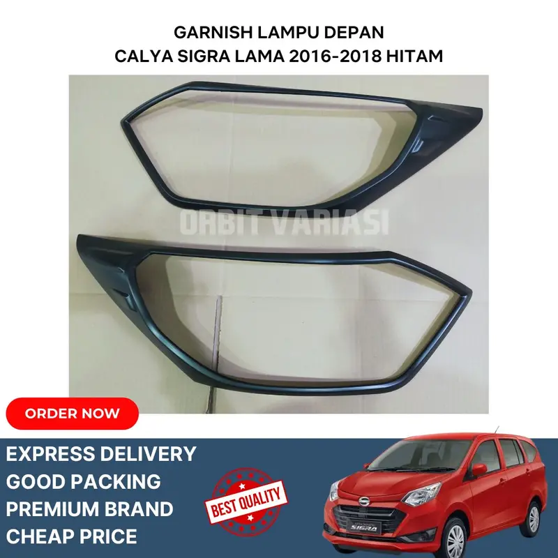 GARNISH LAMPU MOBIL DEPAN BELAKANG CALYA SIGRA LAMA 2016-2018 HITAM 2