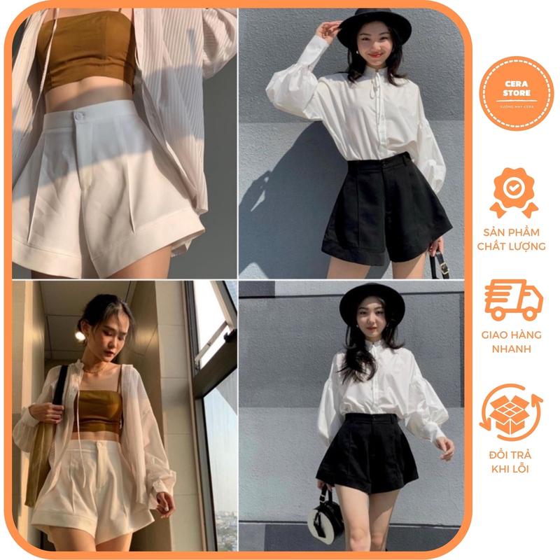 Quần short nữ ống loe quần đùi nữ ống rộng thời trang chất tuyết mưa mềm mịn, Quần Đùi Nữ Chất Đẹp- Cerastore