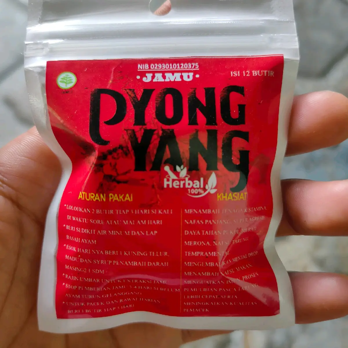 JAMU AYAM TERBAIK JAMU PYONGYANG SACHET 12 BUTIR