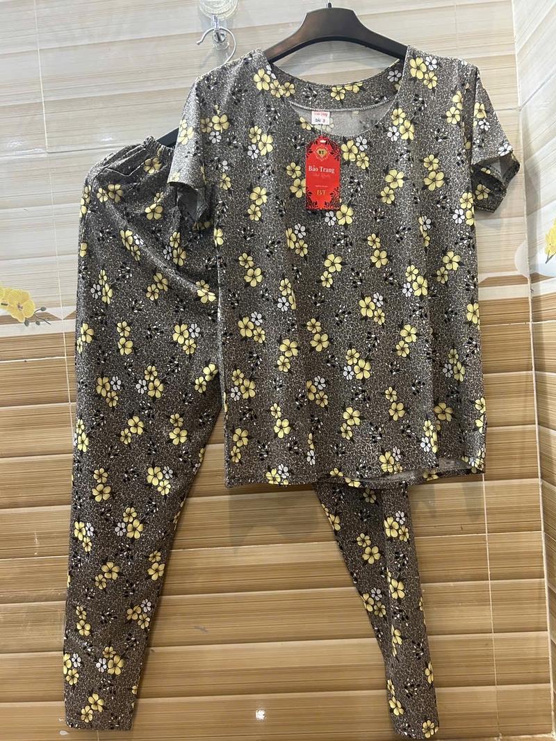 Product Introduction of Bộ Thun Hoa Bà Già (Quấn Dài Áo Tây Ngắn )Vải Thun Atyway Co Giản Thỏa Mái - Nữ, Women Voi 2