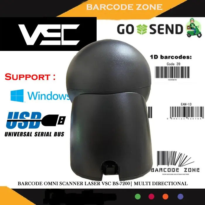 BARCODE SCANNER OMNI LASER VSC BS-7200 - USB - MULTIDIRECTION TERMURAH Blue 3