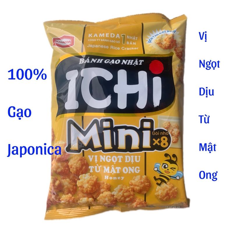 Bánh gạo Nhật Ichi Mini vị ngọt dịu từ mật ong - 8 gói nhỏ - Ăn Vặt, Snack