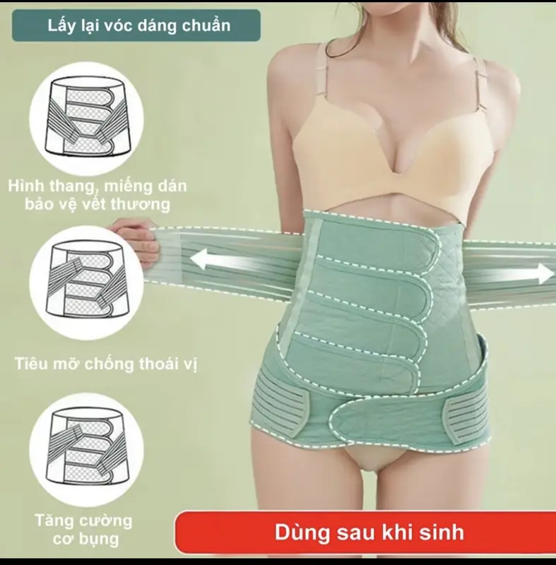 Bộ Đai Nịt Bụng Sau Sinh + Đai Nịt Hông Cao Cấp 2 trong 1 - Chống Cuộn Định Hình Cơ Thể Cho Mẹ Mới Sinh Mẫu 0