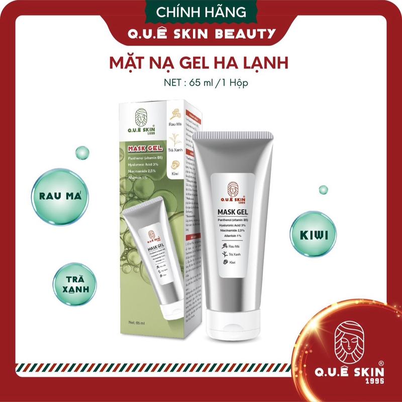 Hộp Mặt nạ Serum Niacinamide 2,5% Mask dưỡng trắng không rửa Gel Lạnh H.A Từ Rau má Trà Xanh Kiwi hỗ trợ phục hồi dịu lạnh và làm mát thông thoáng lỗ chân lông làm sạch sâu Thương hiệu Quê Skin 65 ml dùng 2ml 1 lần được 30 lần mask sheet