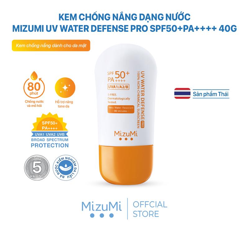[HSD 25/01/2026] MizuMi Kem Chống Nắng Dạng Nuớc UV Water Defense SPF50+ PA++++ 40g KCN