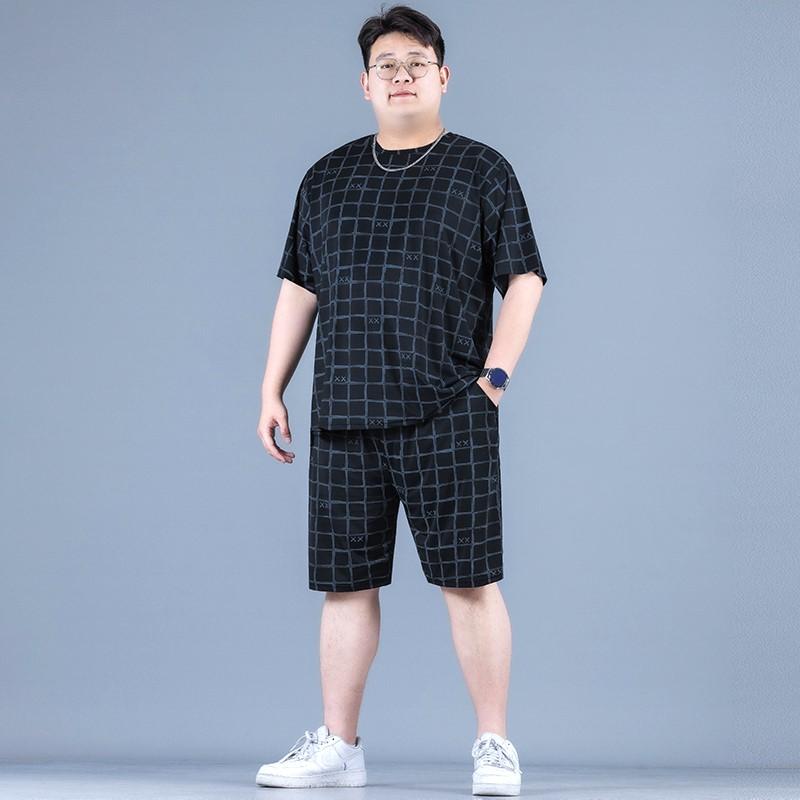 Bộ quần áo Nam xuất dư tay ngắn họa tiết 3D, 33Kg Đến Bigsize 120Kg chất thun lạnh co dãn mát Menswear