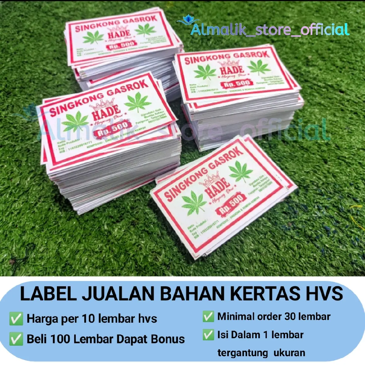 Jasa Cetak Label Makanan Bahan Kertas Hvs Label Logo Jualan Produk Olshop Note Tinta kuat