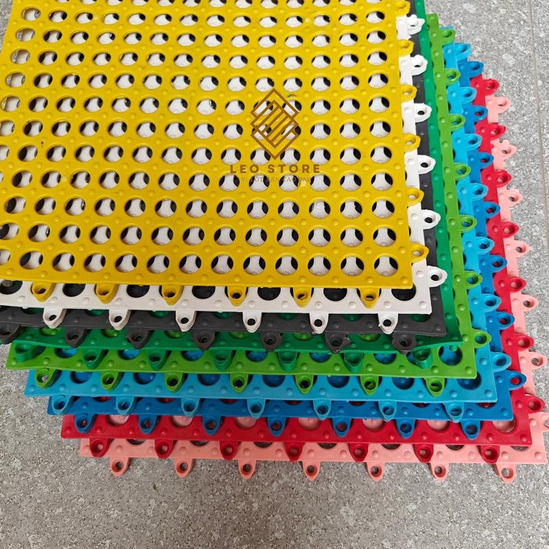 Product Introduction of [FREE SHIP ] COMBO 10 TẤM Tấm lót sàn,thảm nhựa lỗ kháng khuẩn,chống trơn,trượt kt30*30 cm thoáng mát,êm chân,an toàn 3
