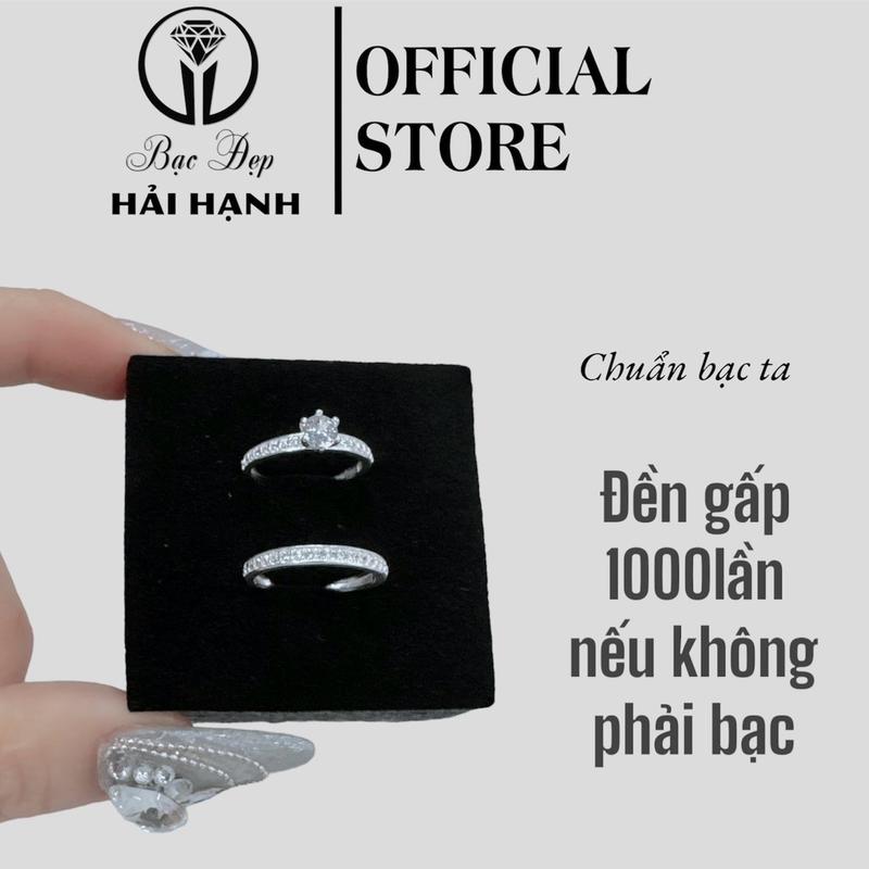 Nhẫn đôi đá nhỏ Bạc Ta cho các cặp đôi yêu nhau _Bạc Đẹp HẢI HẠNH nhẫn  bạc nhancap