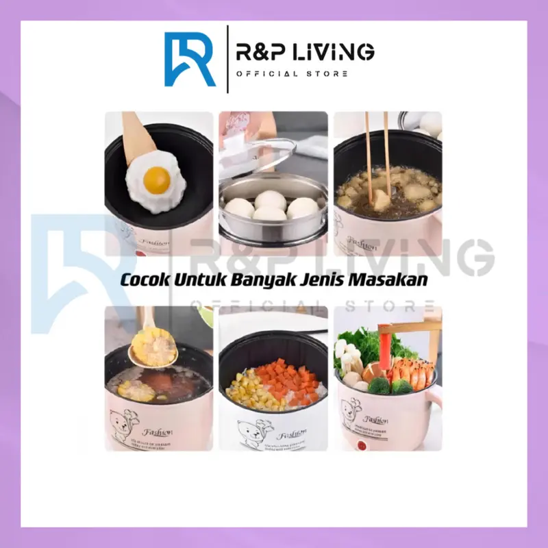 [R&P] 1.8L Panci anti lengket pengukus elektrik bebas teflon serbaguna 2
