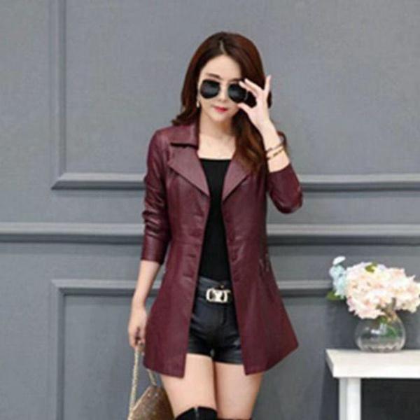 Áo Khoác Da Xuân Thu, Mới​ Nữ Jacket 6