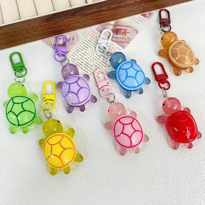 Single Piece Acrylic Luminous Turtle Keychain - Durable Carabiner Clip, Novelty Birthday Gift, Festival Accessory, Decorative Musical Keyring for Bags & Keys 0