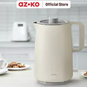 AZKO Kris 1.5 ltr Teko Listrik Plastik - Putih Ceret Food Grade Elektrik Ketel Air Electric Kettle Drinkware