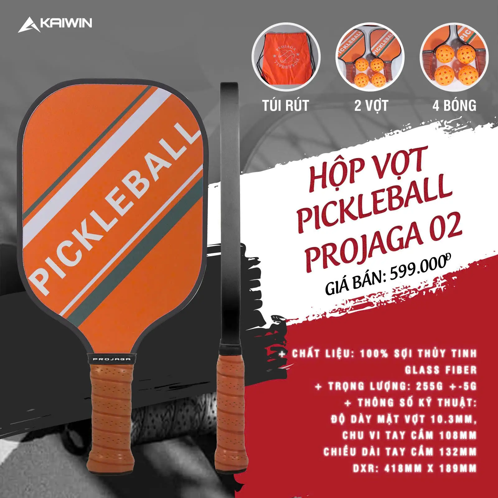 Hộp vợt Pickerball Projaca - Thiết kế mới nhất
