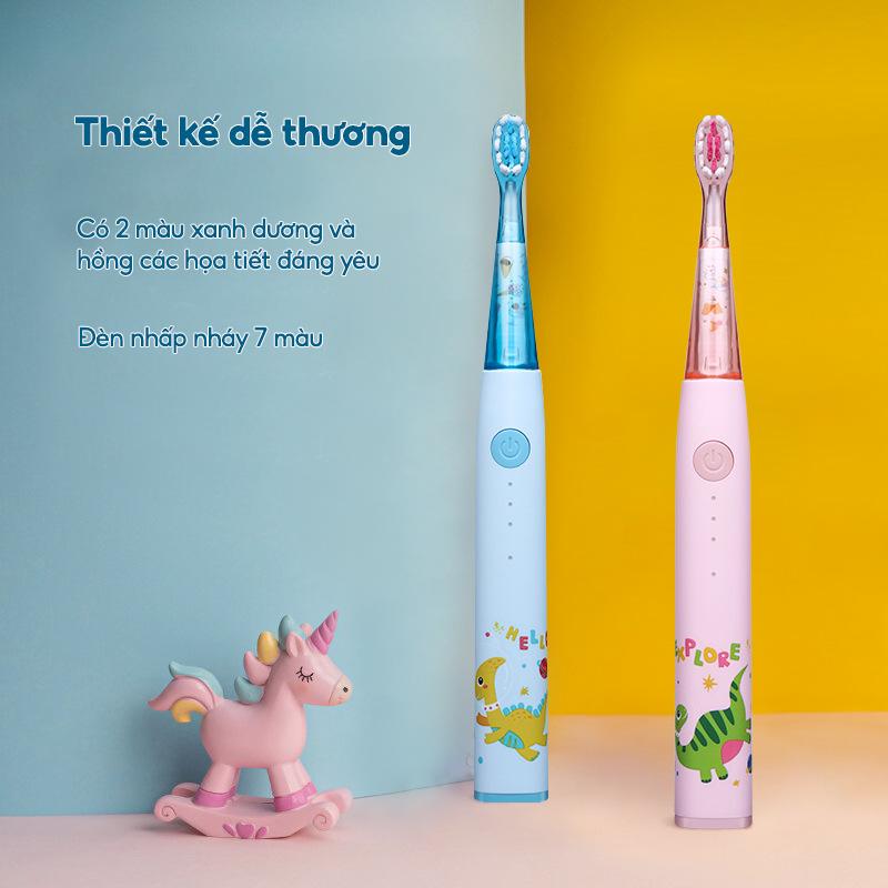 Bàn chải điện trẻ em treVi Kids đầu lông bàn chải mềm mại an toàn cho bé [BẢO HÀNH 12 THÁNG] + Qùa tặng bí mất bàn  chải banchai  dien 1