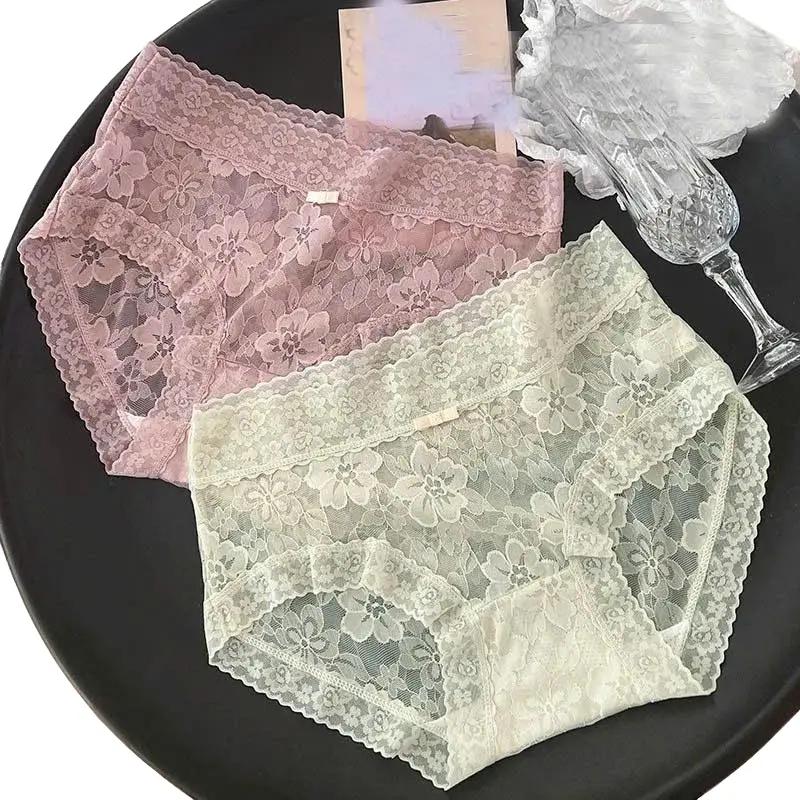 Mua 10 Quần + TẶNG THÊM 1 QUẦN Set 10 Quần Lót Nữ Ren Lụa Hoa Mai Chất Mịn Đẹp Mềm Mại Êm Ái Đáy Cotton Họa Tiết Hoa Women