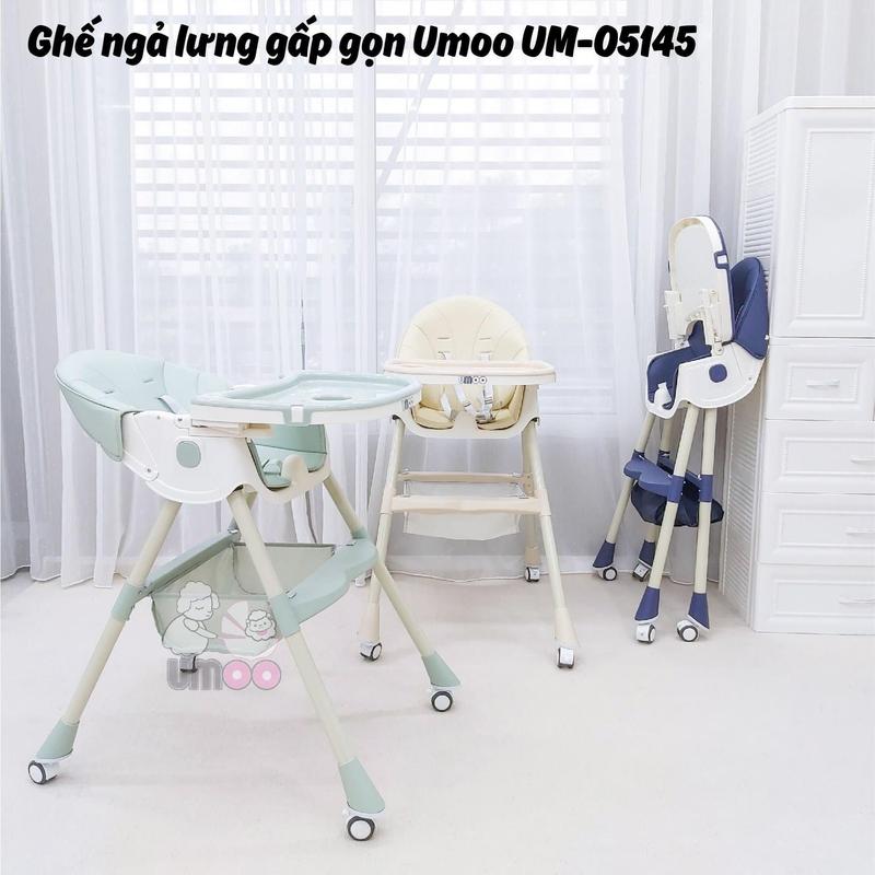 Ghế Ăn Dặm Cho Bé UMOO Ngả Lưng, Gấp Gọn Cao Cấp Chính Hãng, Điều Chỉnh Linh Hoạt, 2 Khay Bàn Ăn Kèm Bàn Chơi UM-05145 7