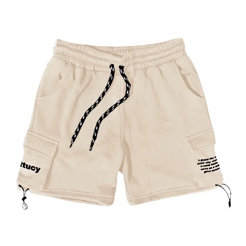 JIZU PROJECT - BoardShorts Celana CARGO PRIA DAN WANITA / BAHAN Fleece TEBAL / PINGGANG Karet / Sablon DI Kantong / SIZE M L XL Outdoor Pendek Santai Keren 4