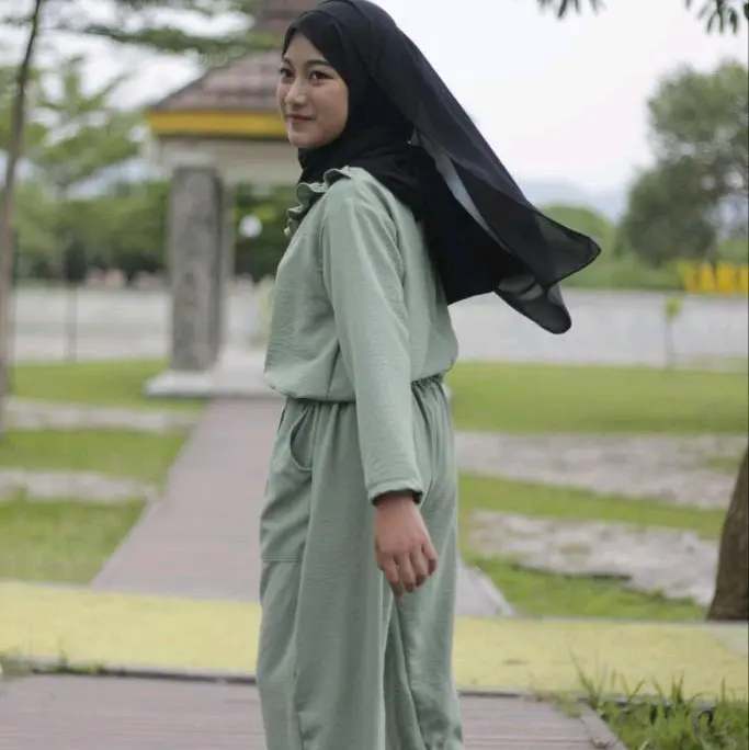 Stelan Crinkle Oneset Tanggung 7-13  tahun terbaru 2024 baju lebaran terbaru Airflow Muslim Setelan Anak Celana Panjang Shakila Gamis 7