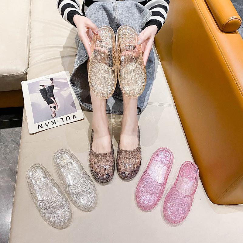 dép pha lê dành cho nữ xinh xắn bích mũi nửa dép lê mang rất dể chụi rất dể phối đồ C-91