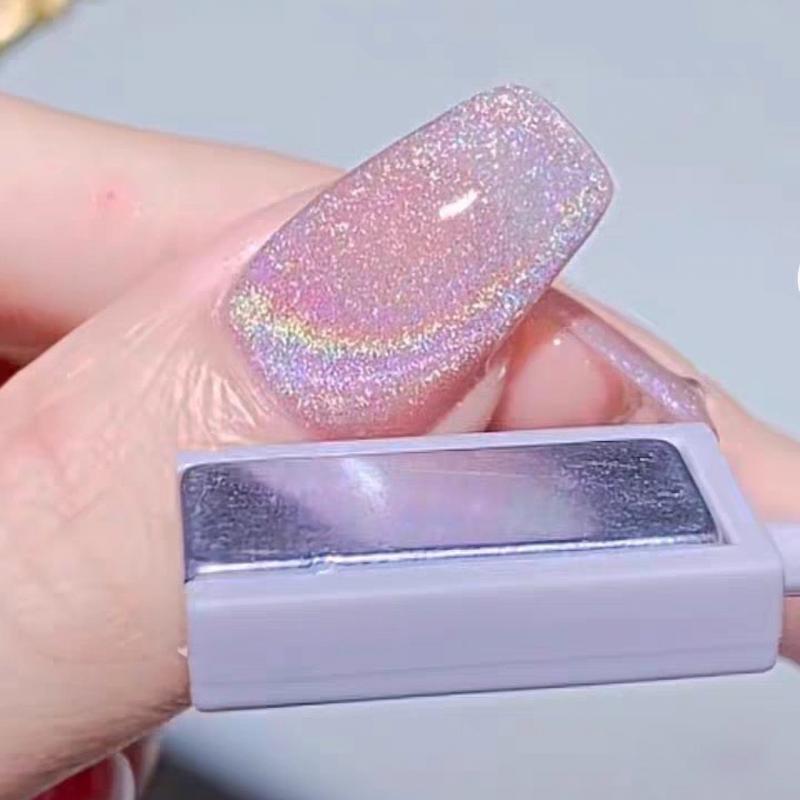 gel sơn móng tay Gel Mắt Mèo Laser Cầu Vồng Hiệu Ứng Ánh Sáng Đa Chiều móng nghệ thuật UV Manicure [SK16] 3