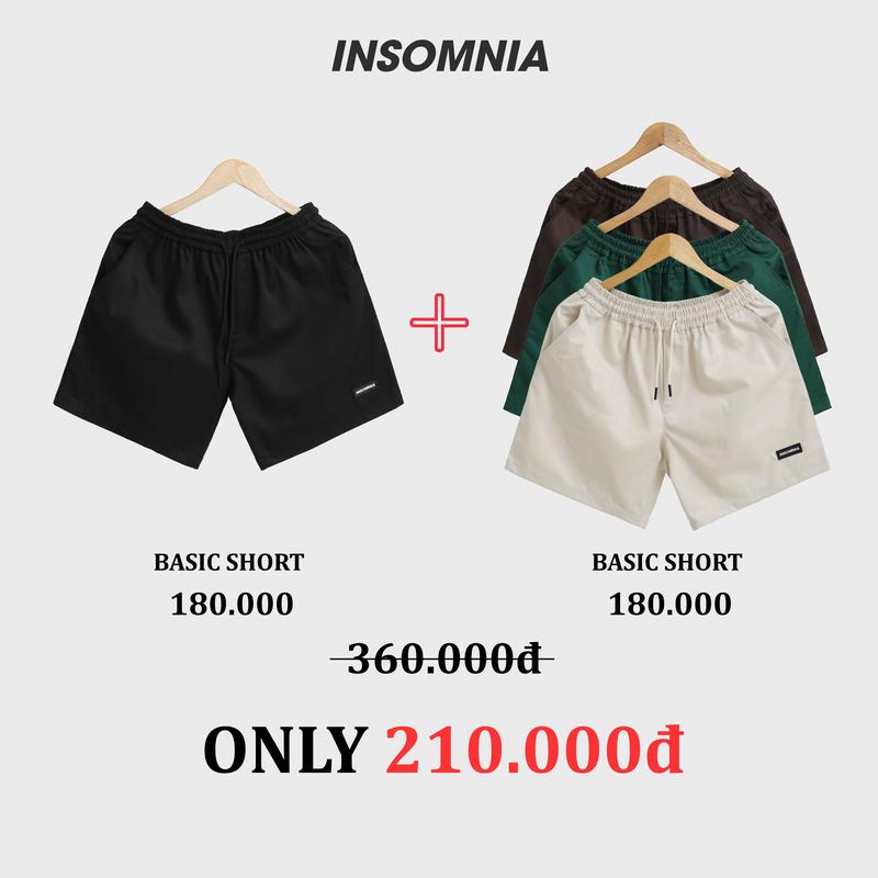 COMBO 2 Quần Short Kaki INSOMNIA Unisex Nam Nữ Form Ngắn Trên Gối - CB002