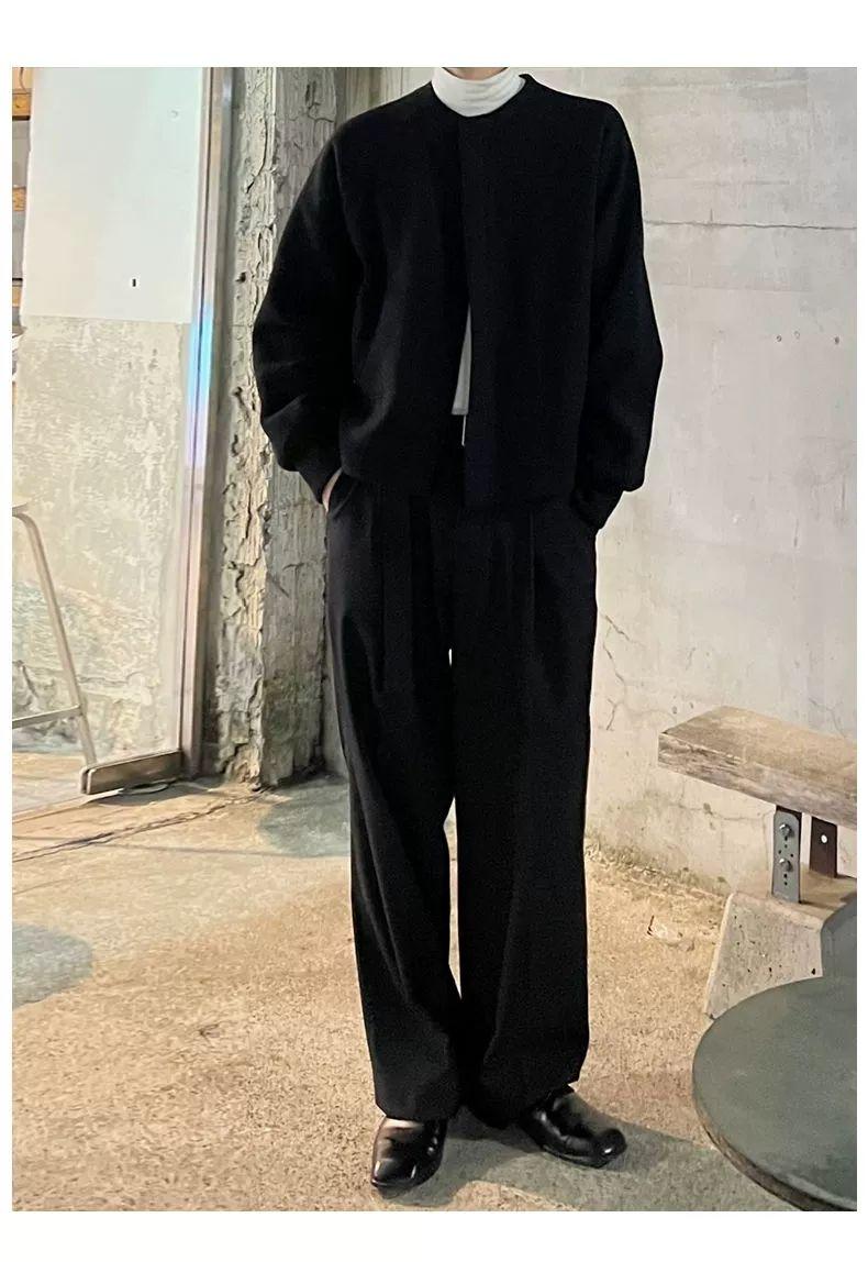 Product Introduction of Áo Khoác Cardigan, Màu Trơn Cổ Tròn, Dành Cho Nam Giới, Thời Trang Hợp Xu hướng Xu Hướng Mới 2024 Mùa Thu Và Mùa Đông, Phong Cách Joker, Dáng Rộng Vừa Vặn, Ngoại Cỡ, Đồ Len 11