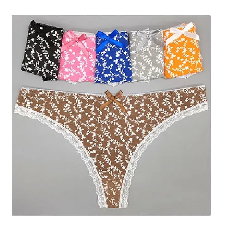 CELANA DALAM WANITA - SEXY THONG IMPORT PREMIUM 95% KATUN + 5% SPANDEX PRINTING BERGAMBAR DAN LEMBUT 87427