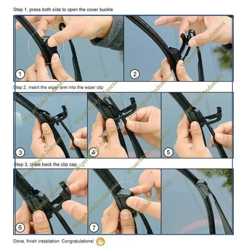Wiper Frameless Biasa Kaca Belakang Toyota Kijang LGX Krista tahun 1997 1998 1999 2000 2001 2002 2003 2004 1
