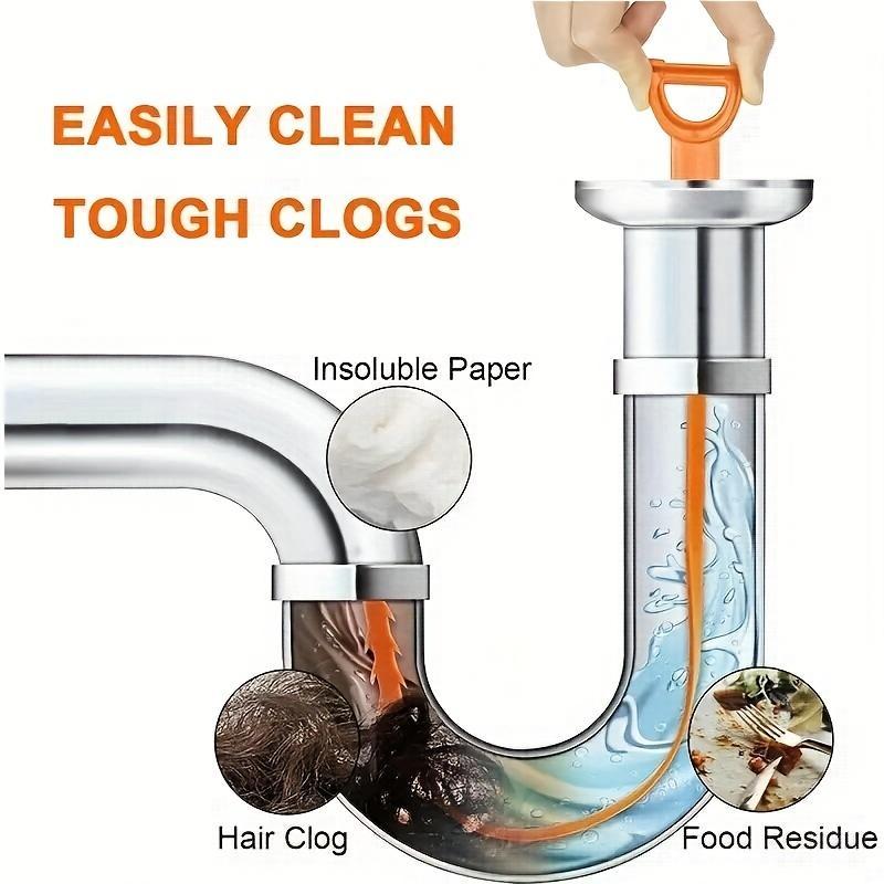 Portable Drain Cleaner Tool (1 Piece), Drain Hair Clog Remover, Drain Hair Remover for Shower Kitchen Sink Bathtub Bathroom 2