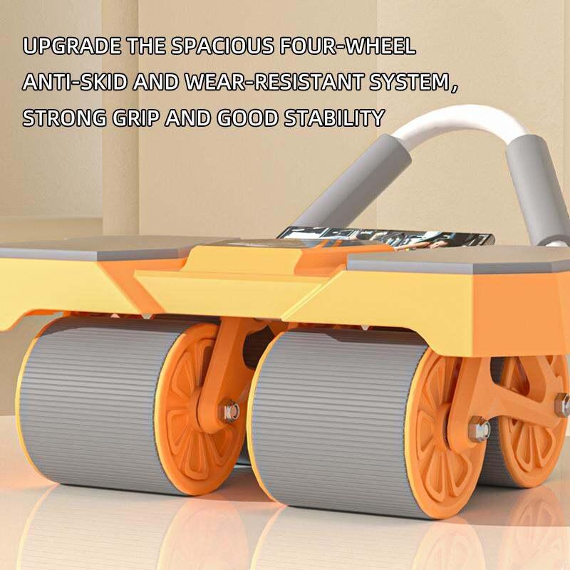 Four wheel automatic rebound belly wheel roller with elbow support fitness function, suitable for sports, outdoor, male and female use Barbell 3