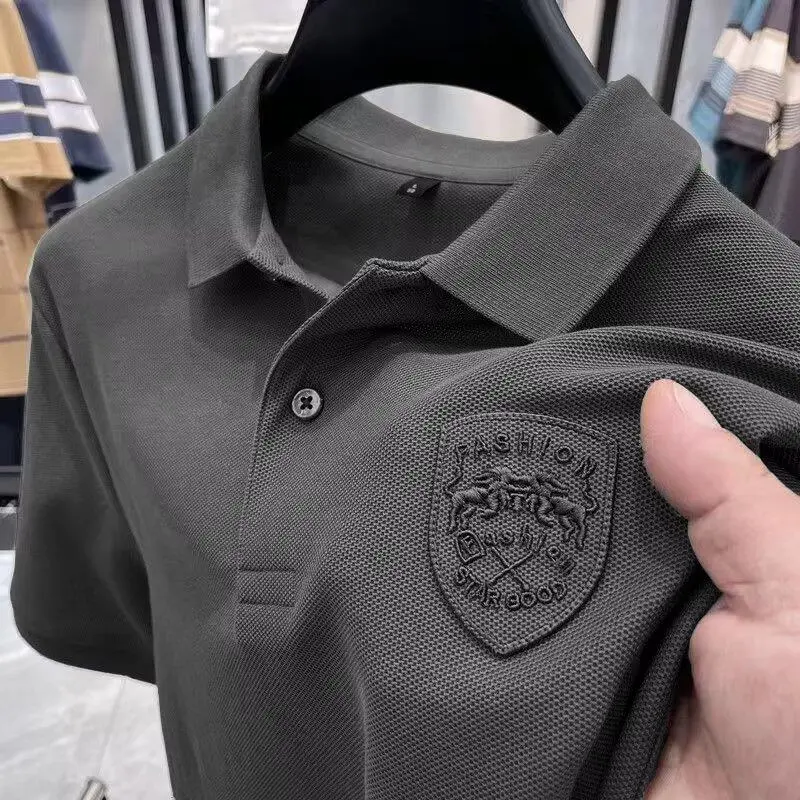 Áo Thun Polo Nam Ngắn Tay, Thêu Ve Áo Thường Ngày, Cổ Ve Áo Menswear Có Cổ Shirt 0