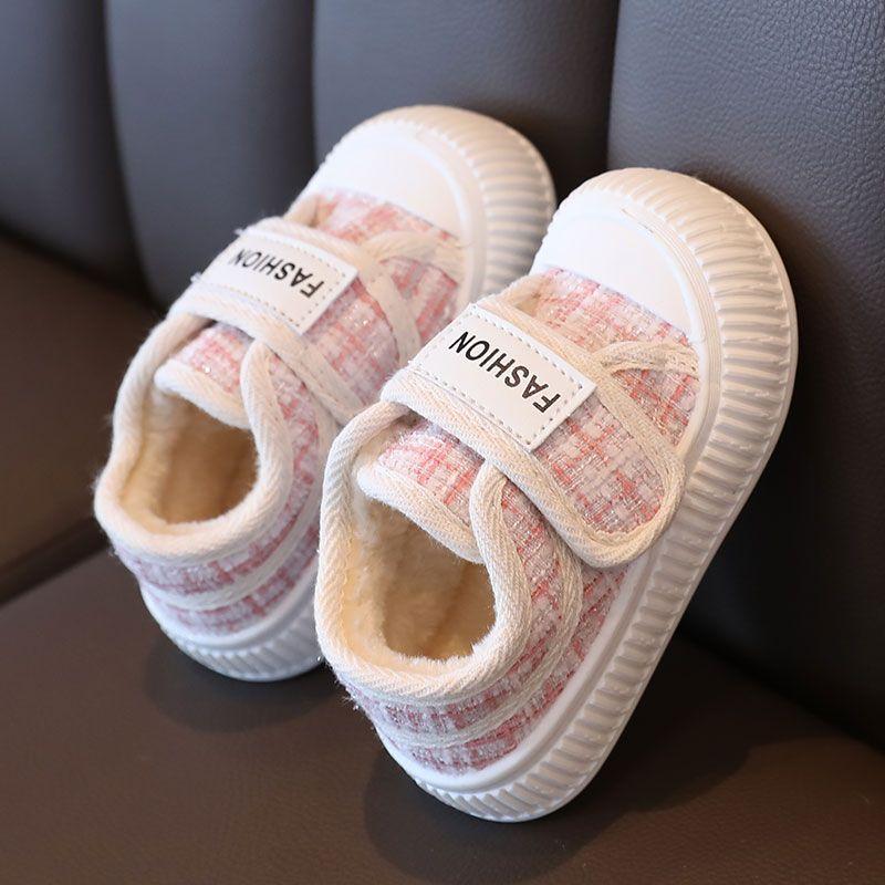 Giày Bông Cho Bé Gái, Lót Lông Cừu, Giữ Nhiệt, Thích Hợp Cho Mùa Thu Và Mùa Đông, 1-3-6 Tuổi, Giày Cho Trẻ Mới Biết Đi, Phong Cách Cổ Điển, Giày Vải, Hàng Mới Về Năm 2023