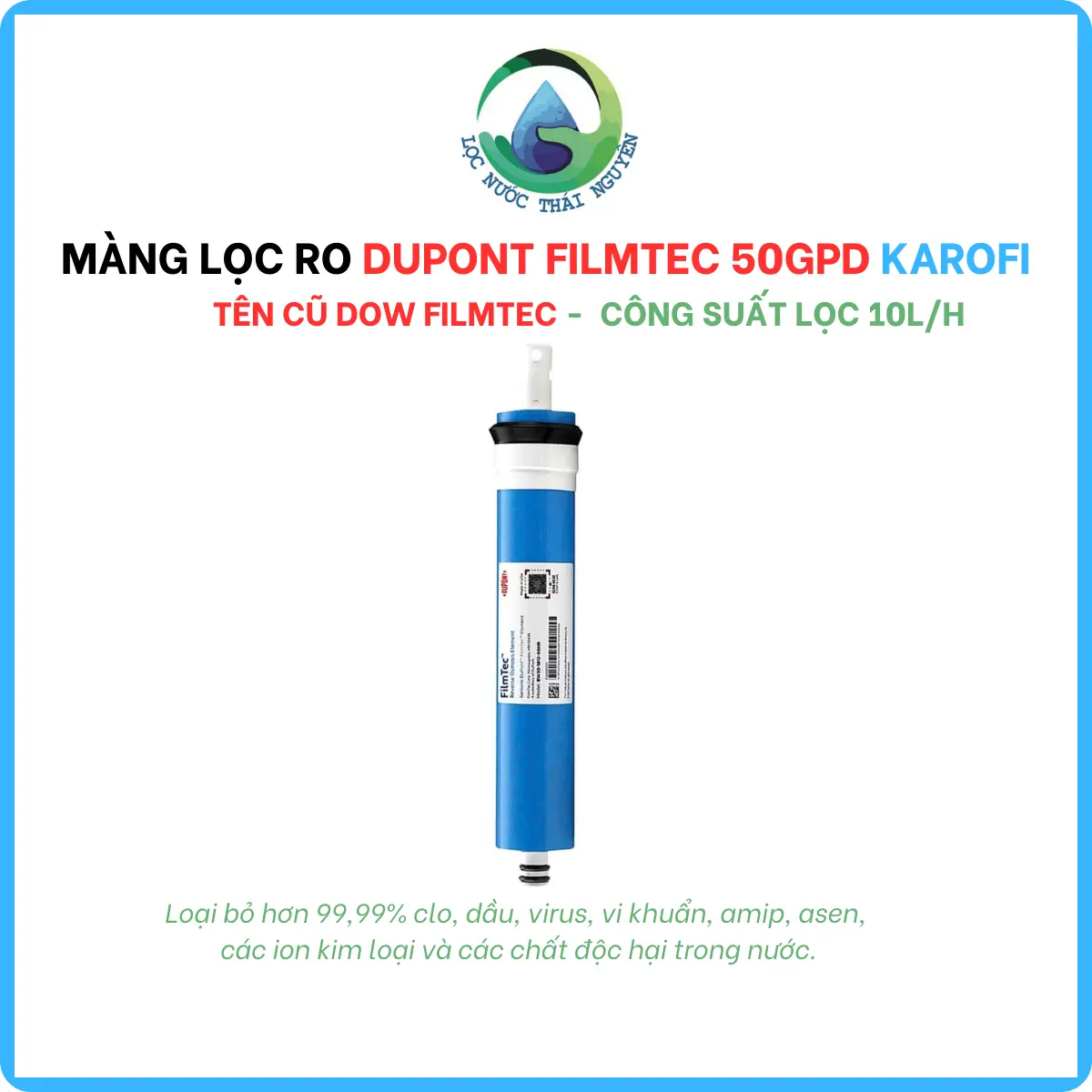 Màng Lọc R.O Dupont Filmtec 50GPD (Tên Cũ Dow FilmTec), Lõi Lọc Nước Số 4, Nhập Khẩu U.S.A